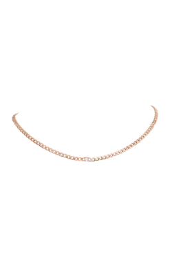 Brilliant Curb Necklace 14K Rose Gold Plated