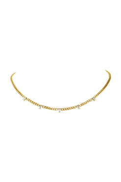 Curb Baguette Necklace 14K Gold Plated