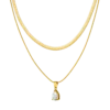 Sleek Teardrop Necklace 14K Gold Plated