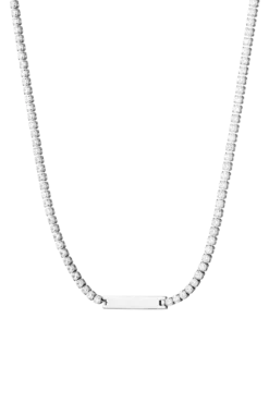 Engravable Tennis Necklace Silver