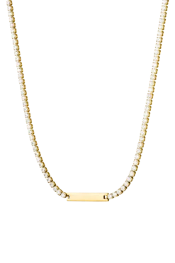 Engravable Tennis Necklace 14K Gold Plated
