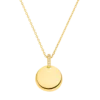 Engravable Round Pavé Necklace 14K Gold Plated