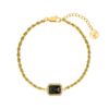 Pavé Emerald Black Bracelet 14K Gold Plated