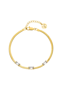 Sleek Baguette Bracelet 14K Gold Plated