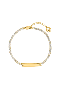 Engravable Tennis Bracelet 14K Gold Plated