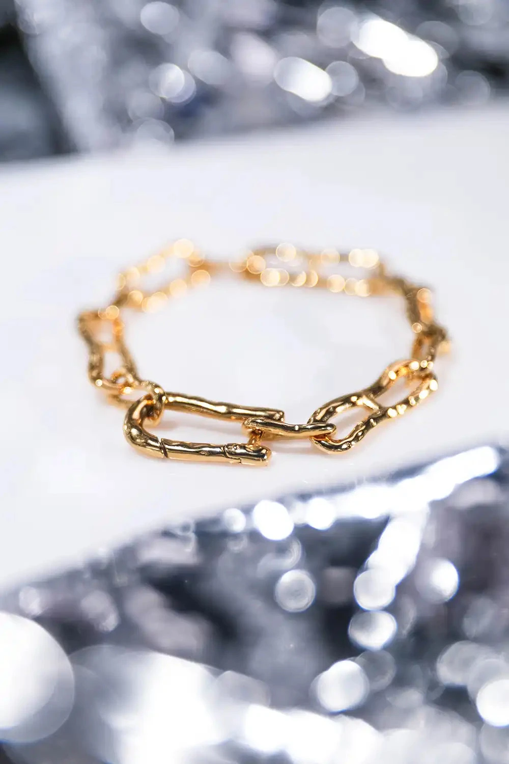 Molten Chunky Bracelet 14K Gold Plated – Bild 6