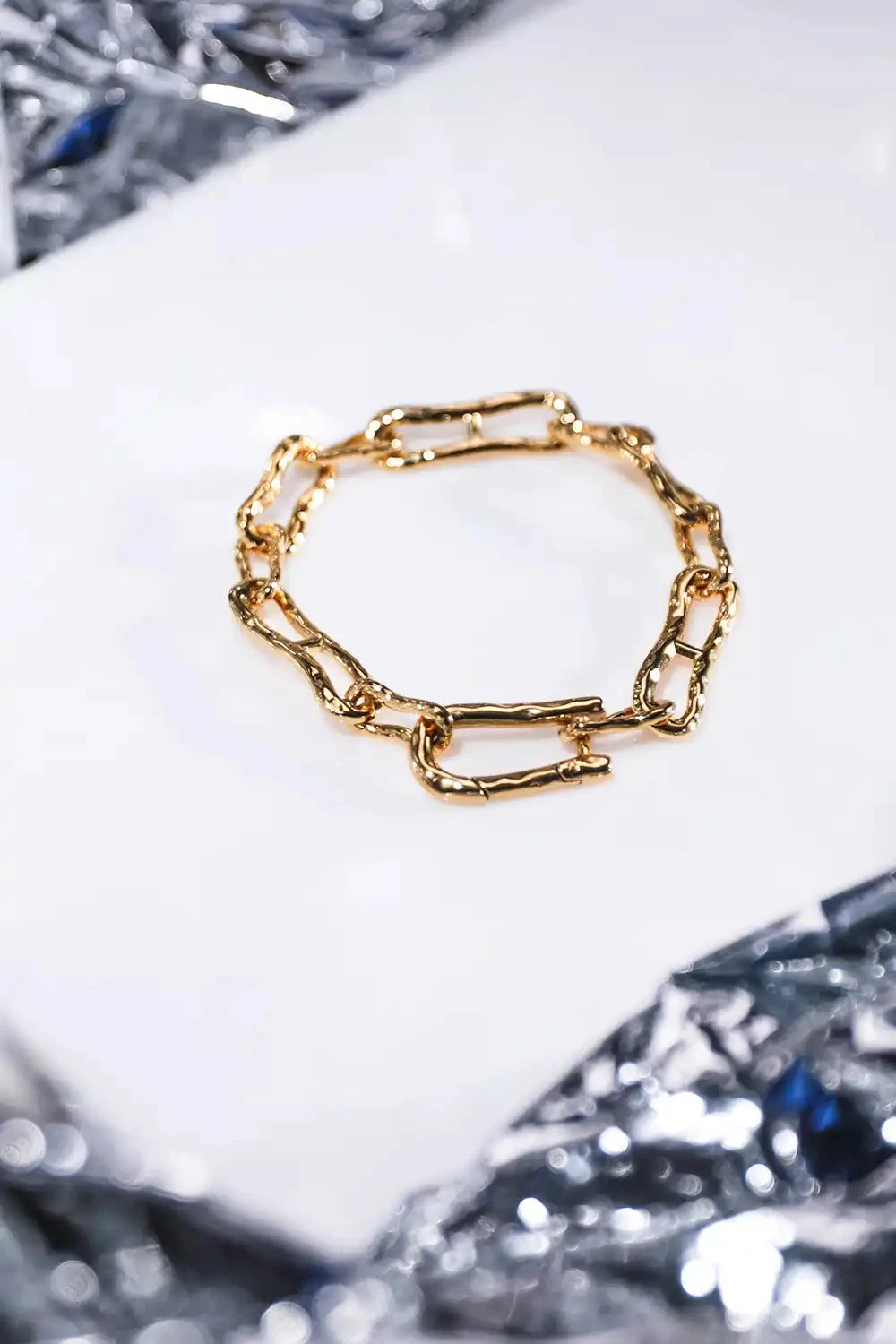 Molten Chunky Bracelet 14K Gold Plated – Bild 7