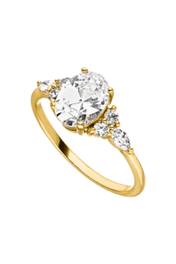 Brilliant Elipse Ring 14K Gold Plated