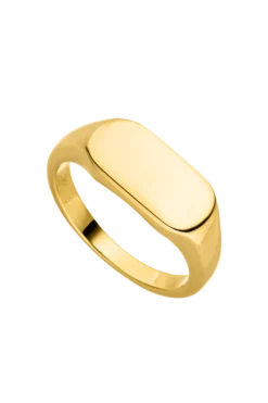 Engravable Signet Ring 14K Gold Plated