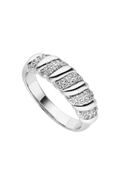 Sparkle Twisted Ring Silver