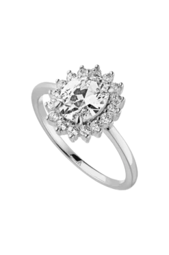 Sparkle Oval Ring Silver