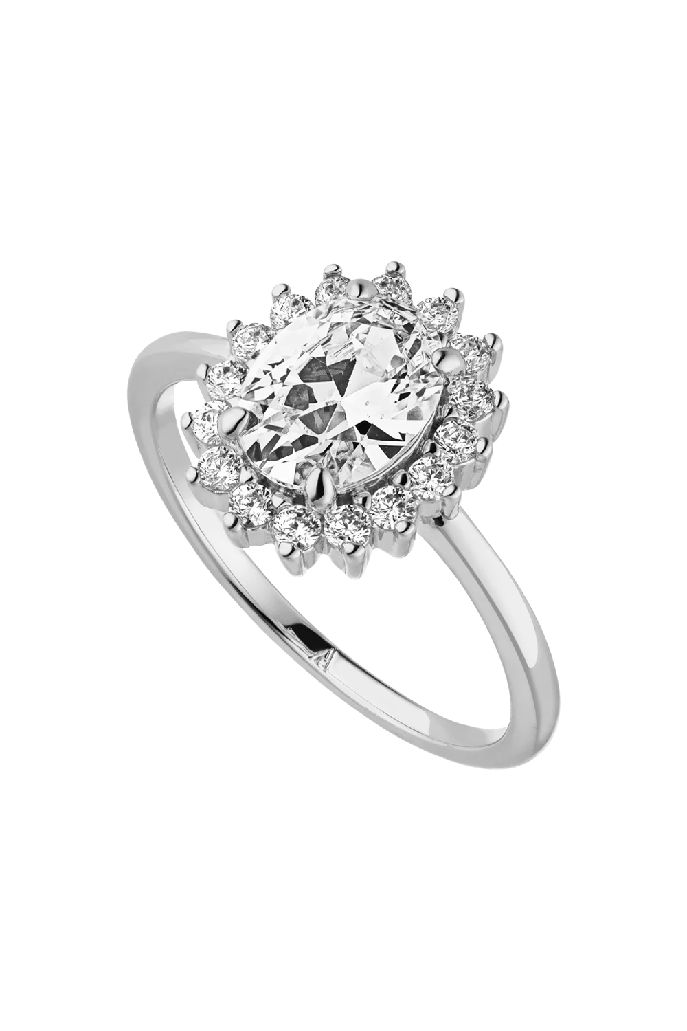 Sparkle Oval Ring Silver