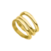 Molten Triple Ring 14K Gold Plated