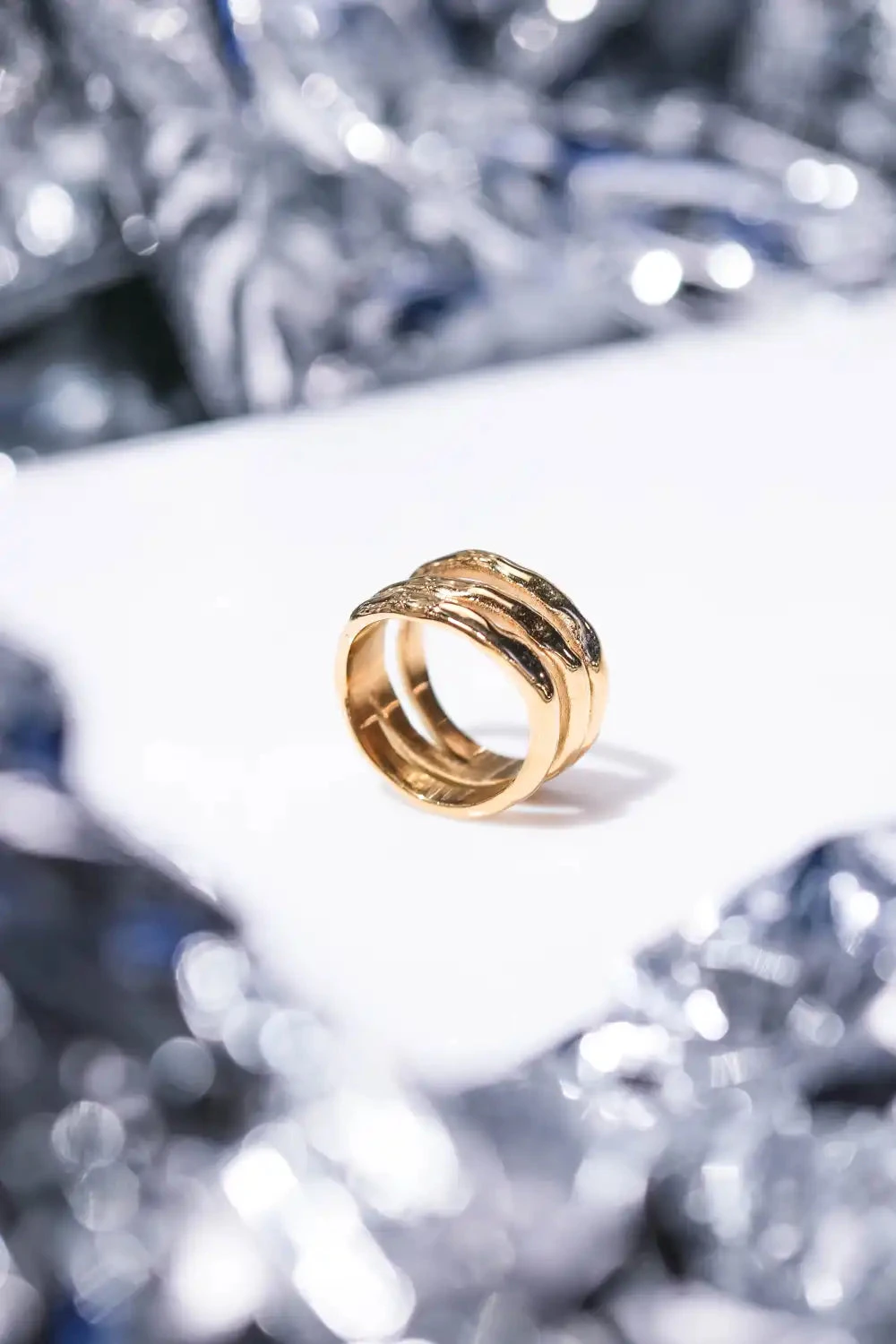 Molten Triple Ring 14K Gold Plated – Bild 5