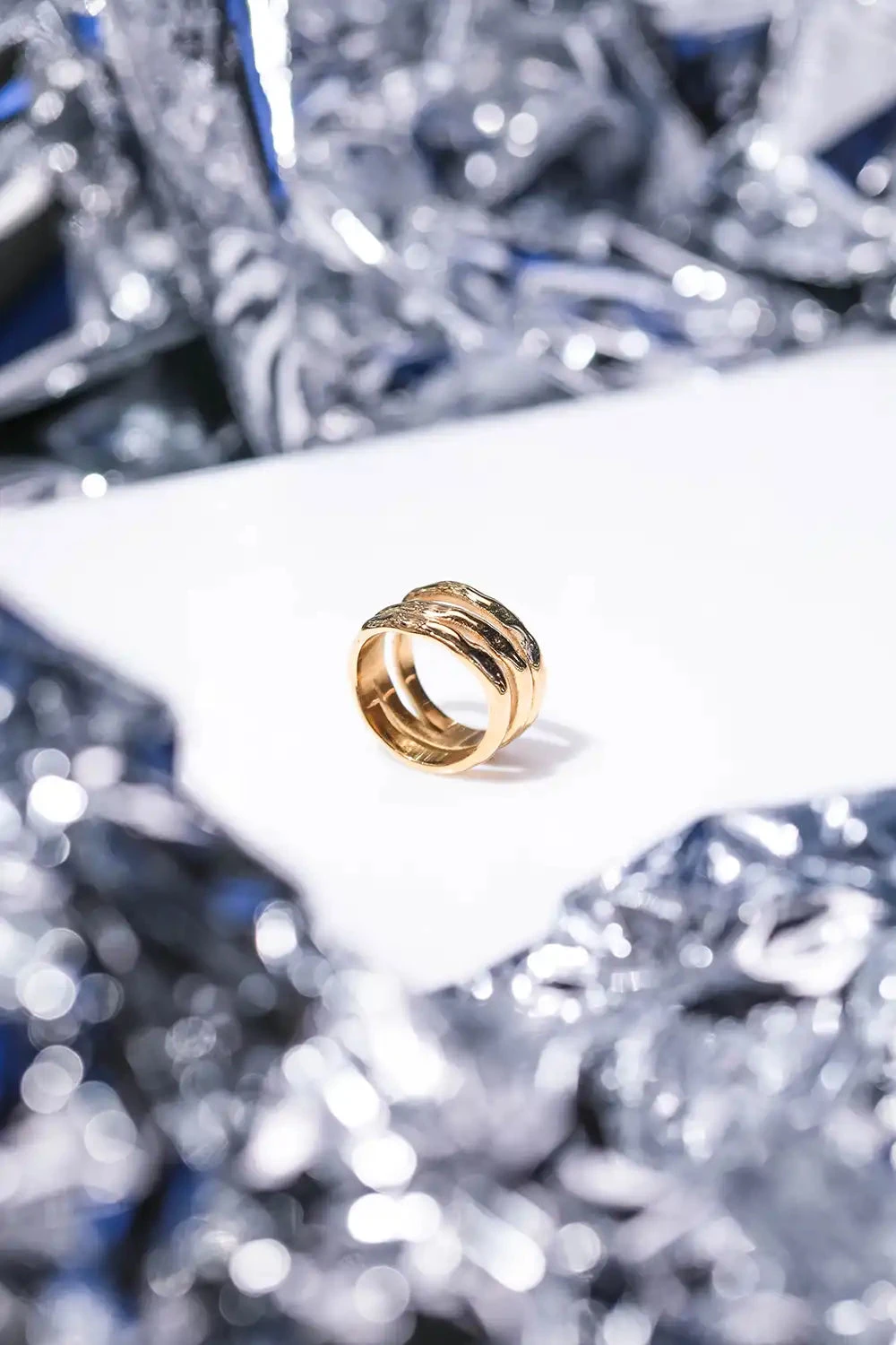 Molten Triple Ring 14K Gold Plated – Bild 6