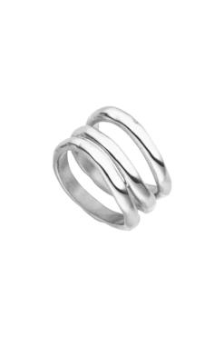 Molten Triple Ring Silver