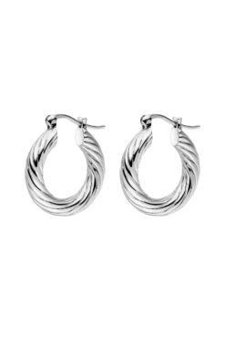 Swirled Hoops Large Silver