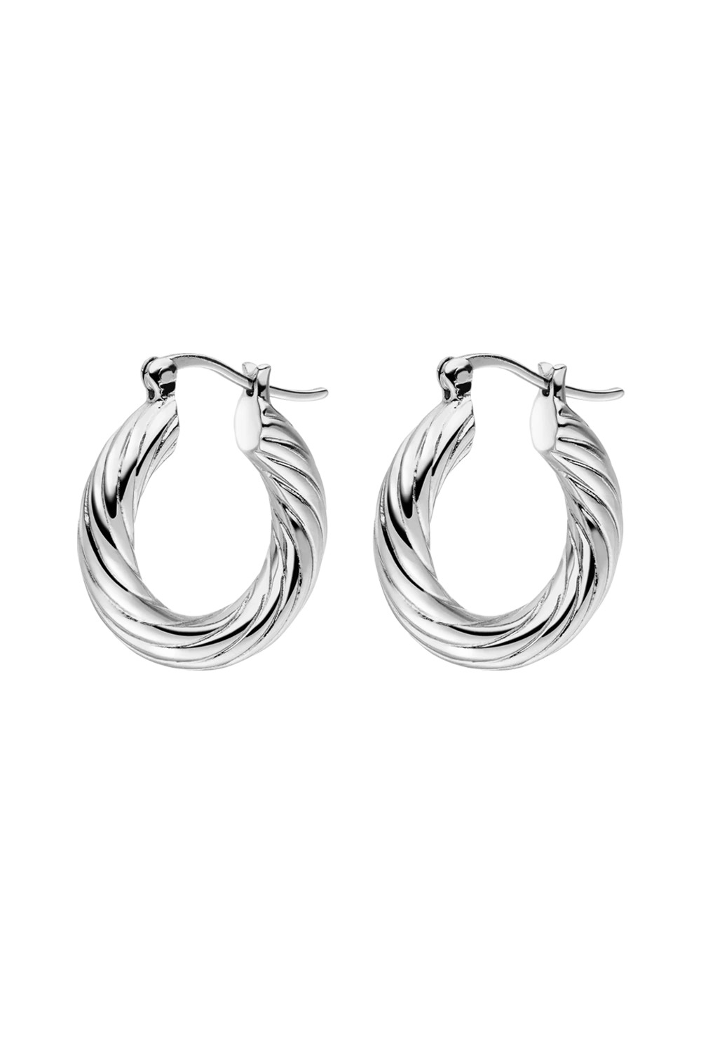 Swirled Hoops Large Silver