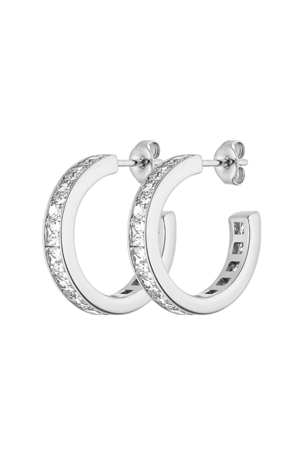 Brilliant Square Hoops Silver