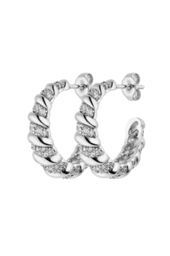 Sparkle Twisted Hoops Silver