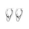 Molten Twisted Hoops Silver