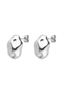 Molten Ear Stud Silver