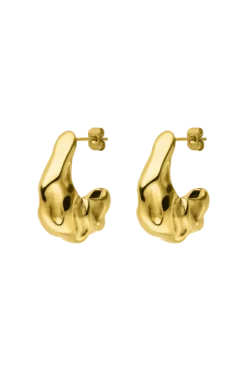 Molten Chunky Hoops 14K Gold Plated