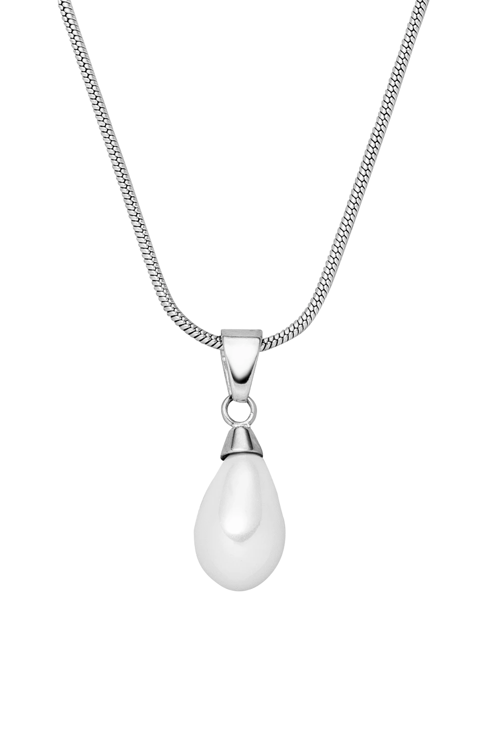 Teardrop Pearl Necklace Silver
