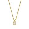 Pavé Emerald Necklace 14K Gold Plated