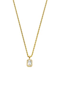 Pavé Emerald Necklace 14K Gold Plated
