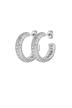Pavé Hoops Silver