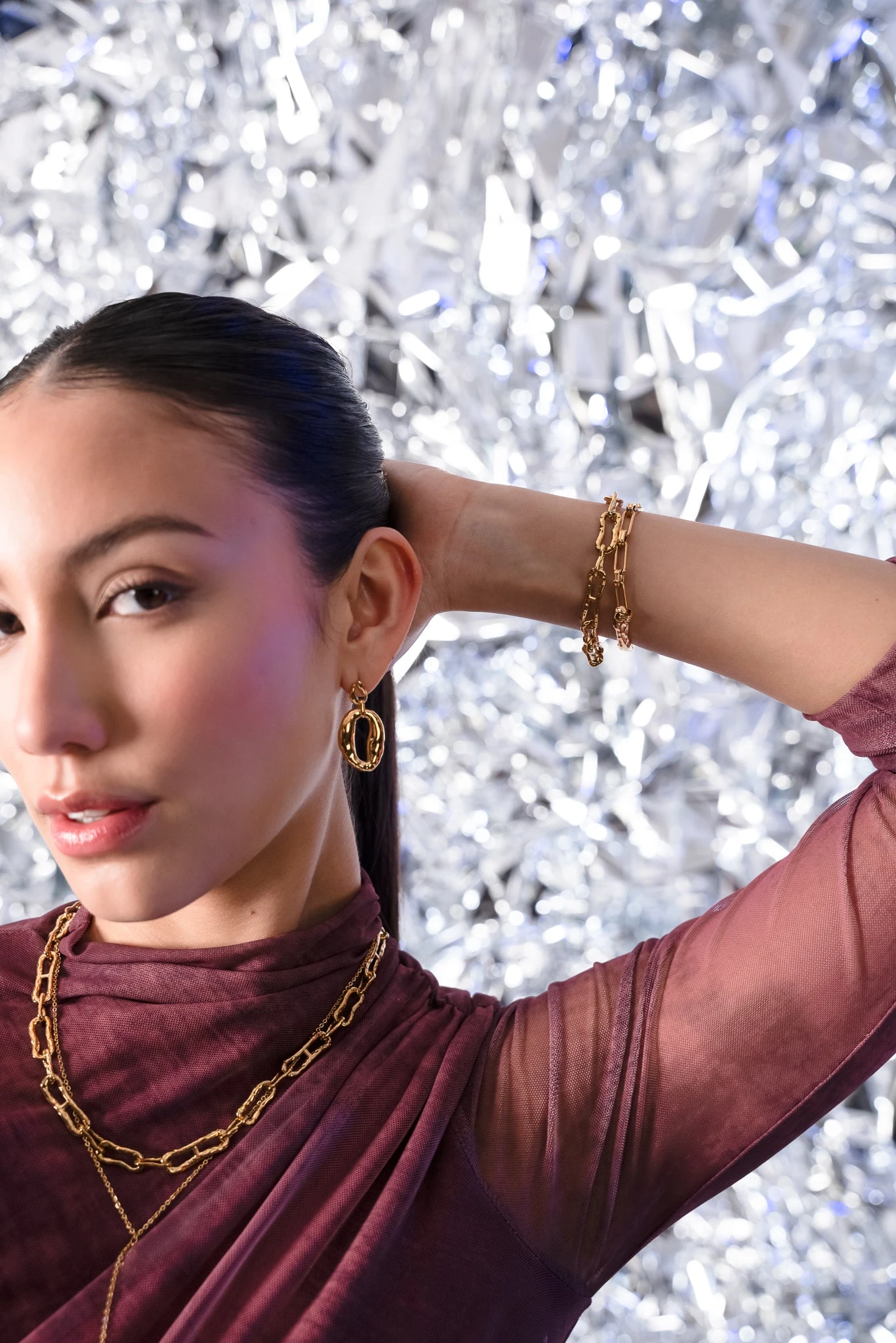 Molten Chunky Bracelet 14K Gold Plated – Bild 2