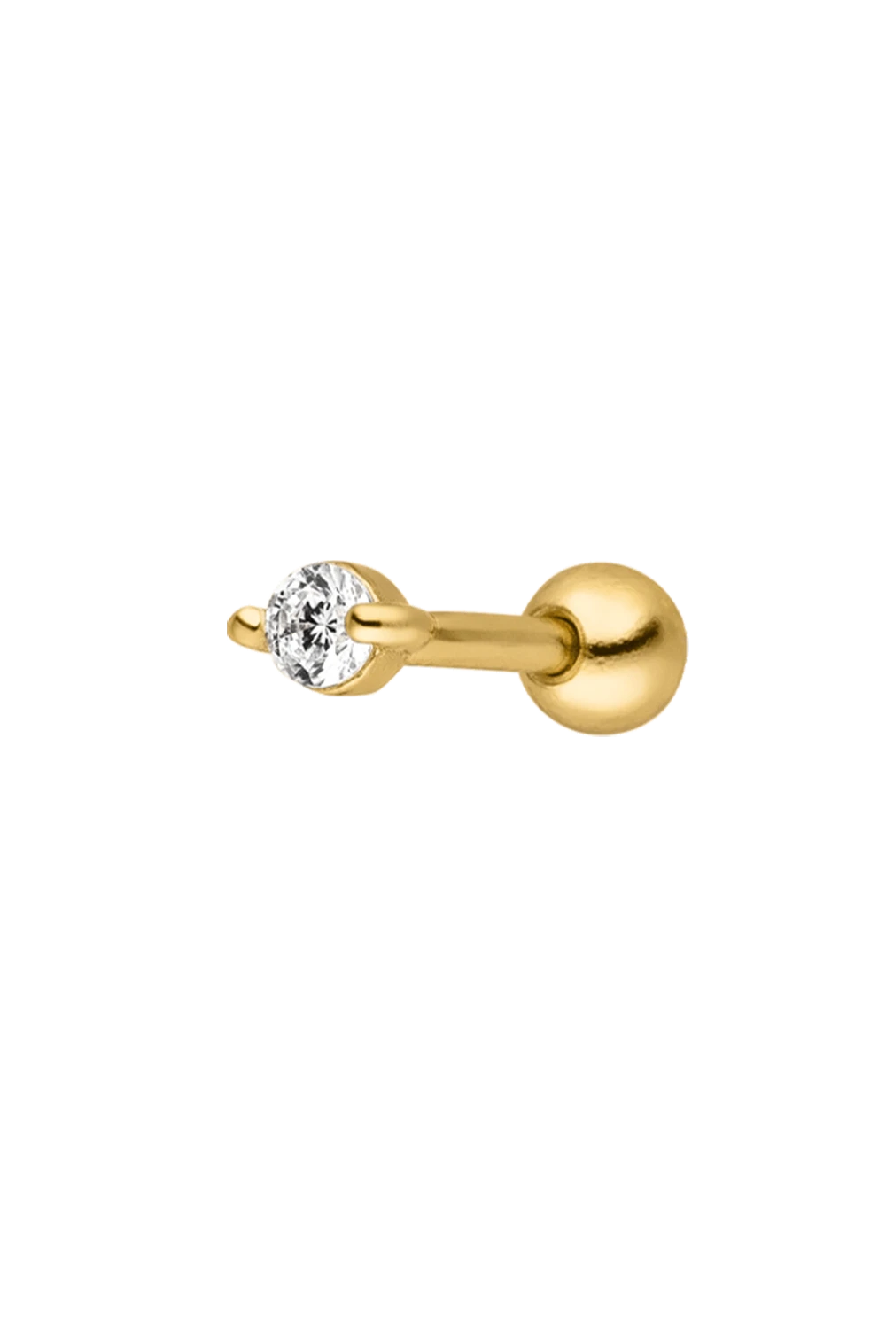 Stone Piercing Sterling Silver 14K Gold Plated