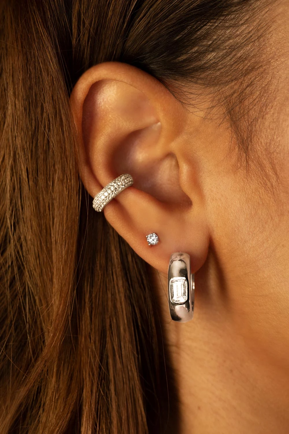 Emerald Hoops Silver – Bild 2