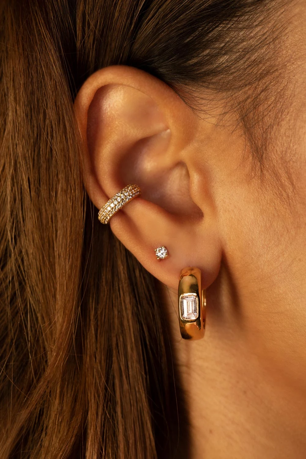 Emerald Hoops 14K Gold Plated – Bild 2