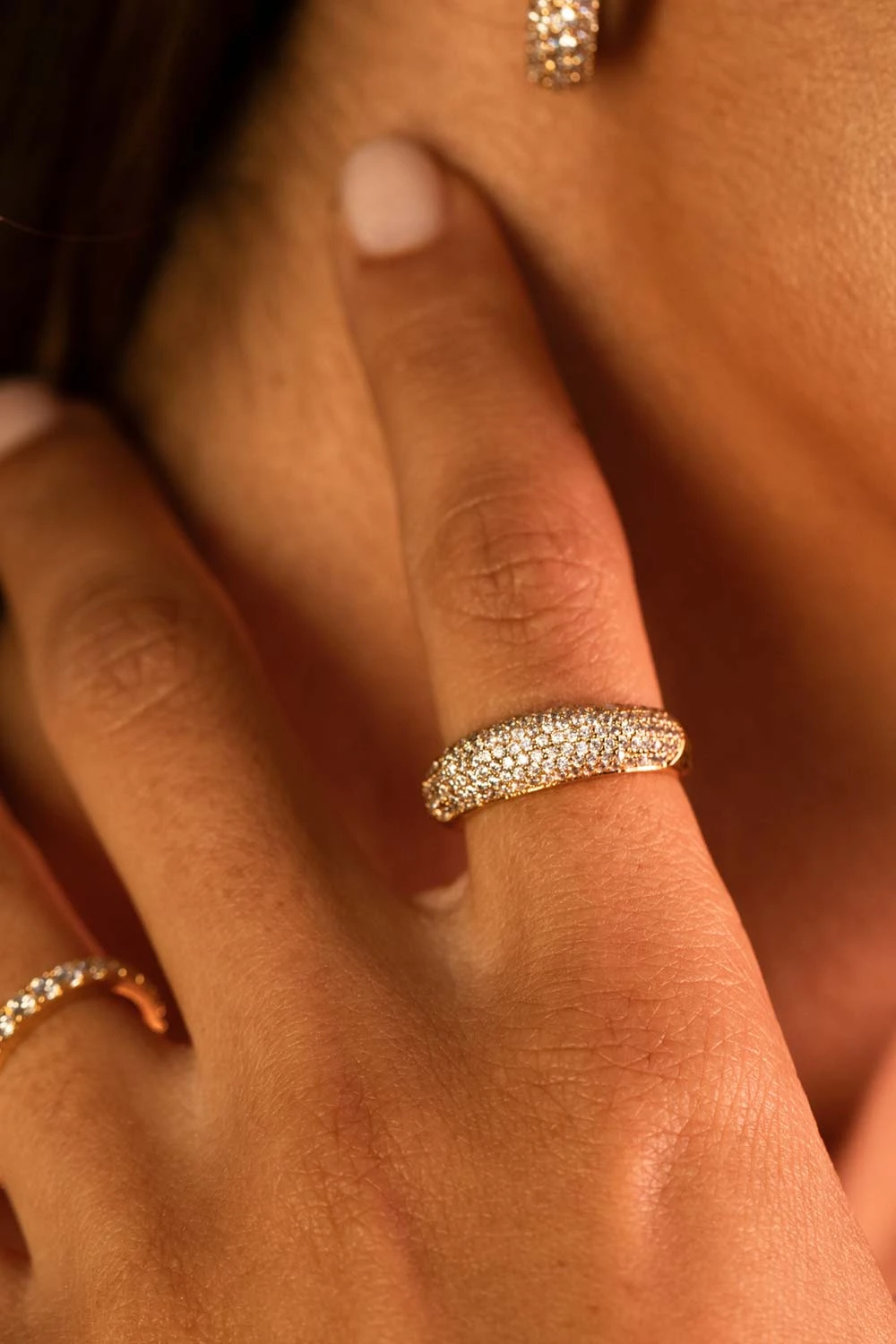 Pavé Dome Ring Gold – Bild 2