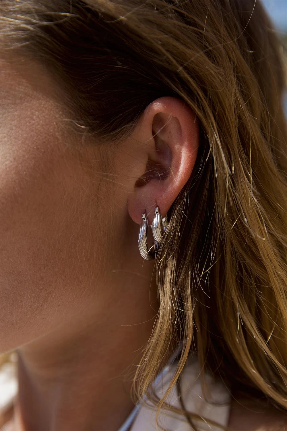 Swirled Hoops Large Silver – Bild 2