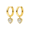 Glamorous Heart Huggies 14K Gold Plated