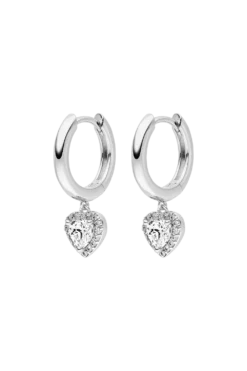 Glamorous Heart Huggies Silver