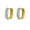 Sparkling Rectangle Hoops 14K Gold Plated