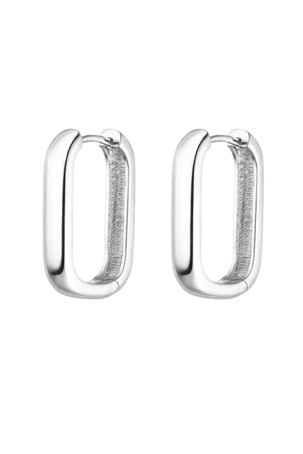 Rectangle Hoops Silver