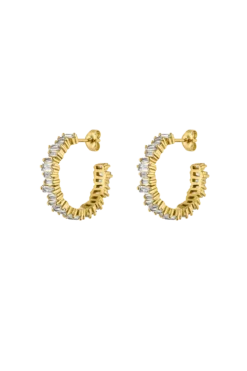 Baguette Hoops 14K Gold Plated