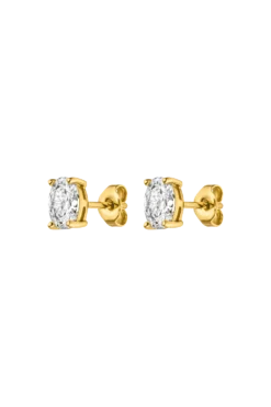 Brilliant Oval Studs 14k Gold Plated