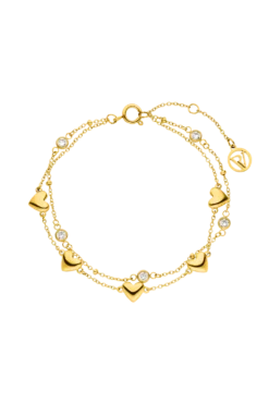 Shining Heart Bracelet 14K Gold Plated