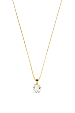 Radiant Stone Necklace 14K Gold Plated