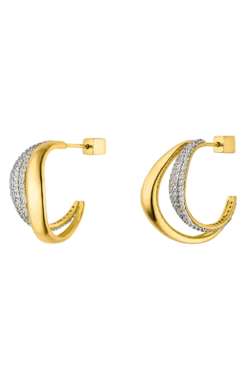Crystal Galaxy Hoops 14K Gold Plated