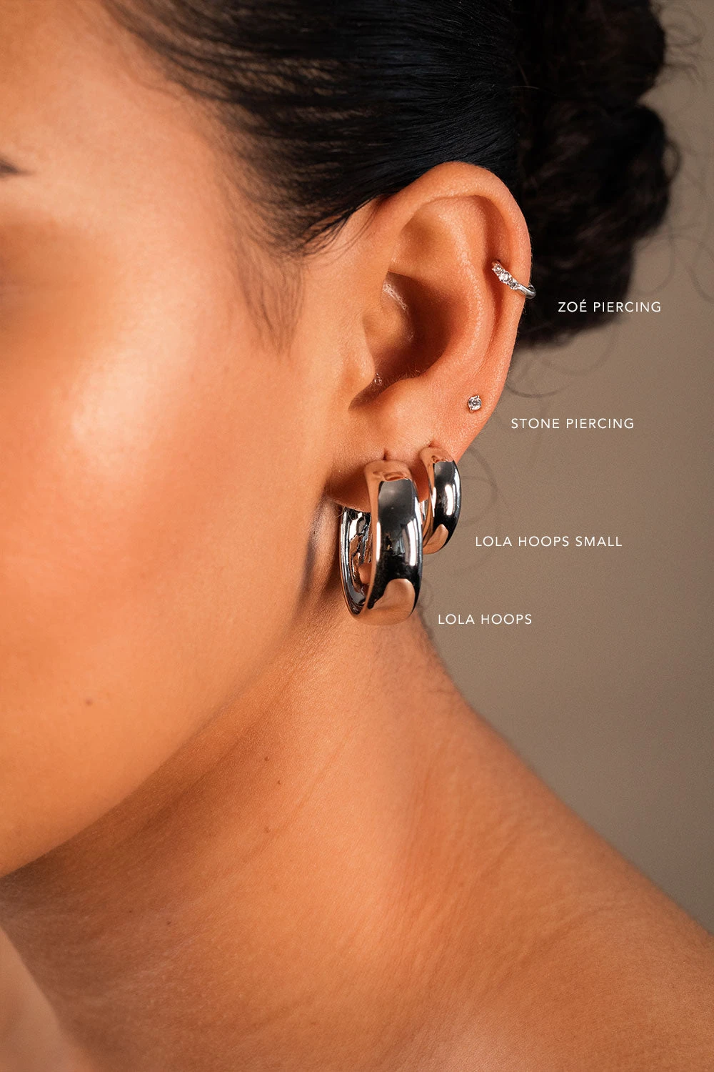 Lola Hoops Small Silver – Bild 2