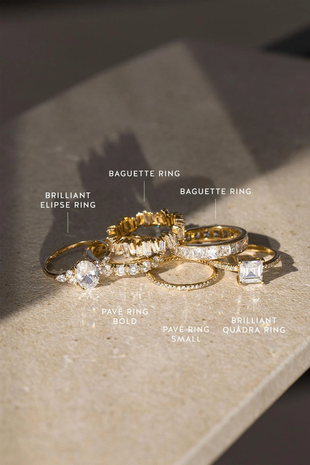 Brilliant Square Ring 14K Gold Plated – Bild 8