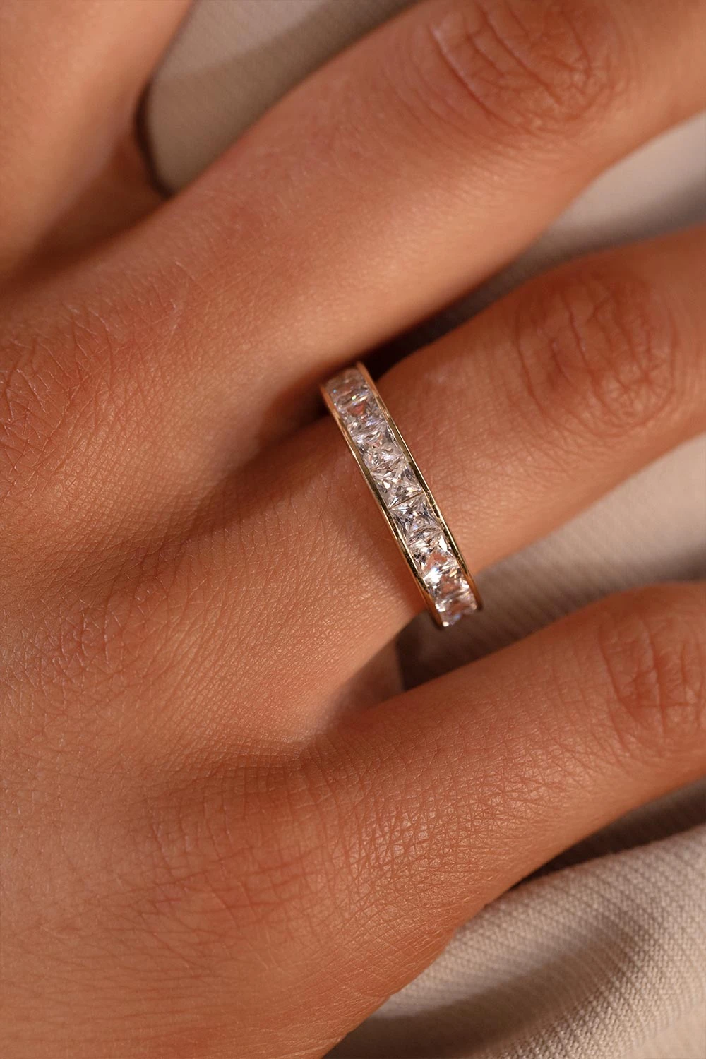 Brilliant Square Ring 14K Gold Plated – Bild 2