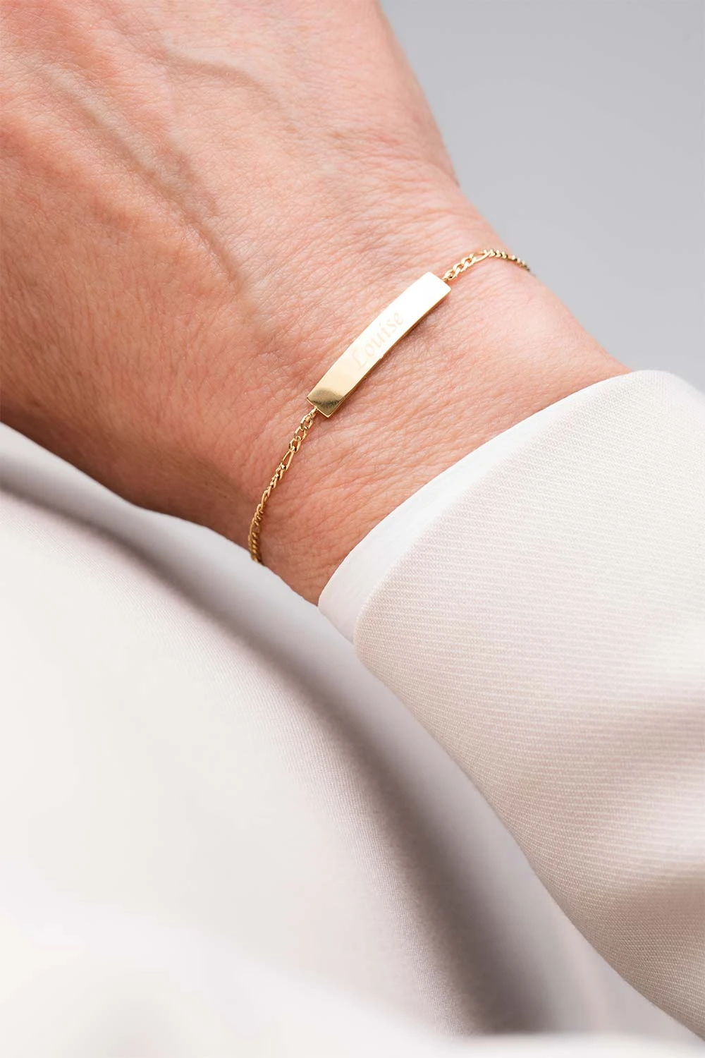 Engraving Rectangle Bracelet 14K Gold Plated – Bild 8